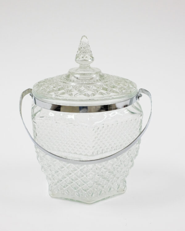 Anchor Hocking Wexford Pressed Glass Cookie Jar, Ice Bucket