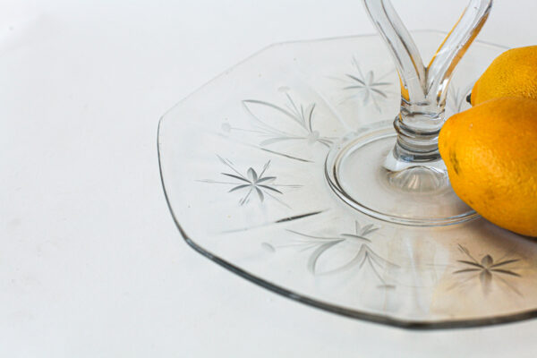 Cut Glass Fleur de Lis Serving Tray