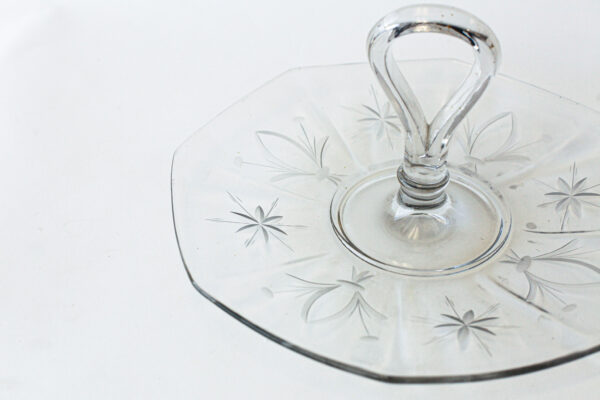 Cut Glass Fleur de Lis Serving Tray