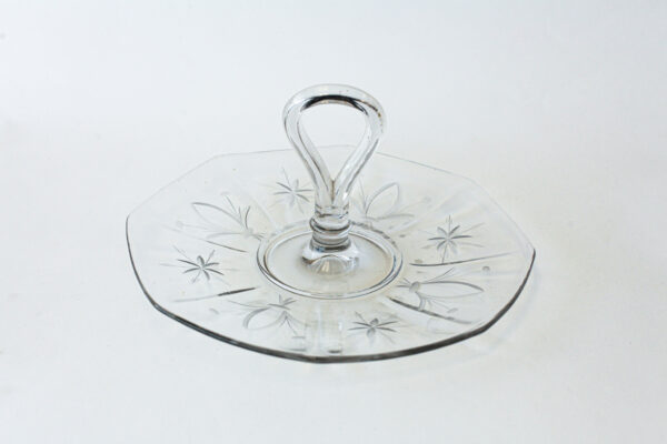 Cut Glass Fleur de Lis Serving Tray