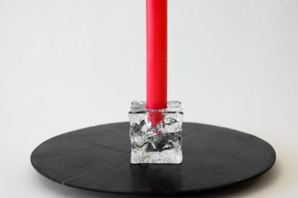 Ice Glass Block Candle Holder