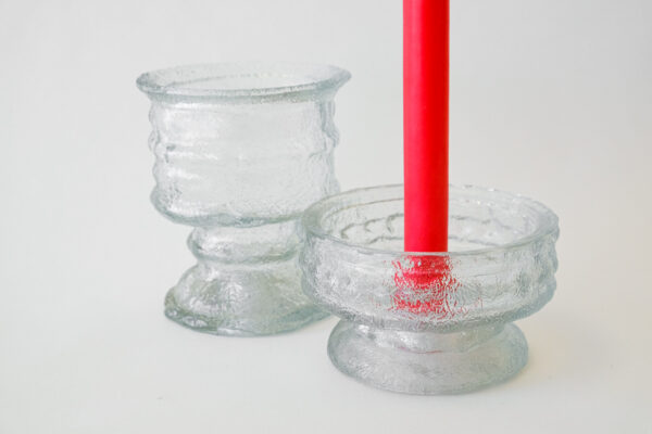 E.O. Brody Co Ice Glass Candle Holder Set