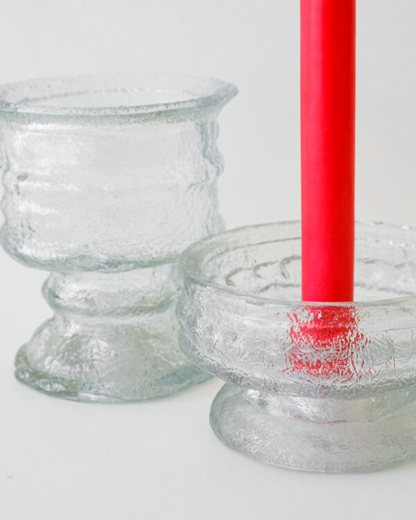 E.O. Brody Co Ice Glass Candle Holder Set