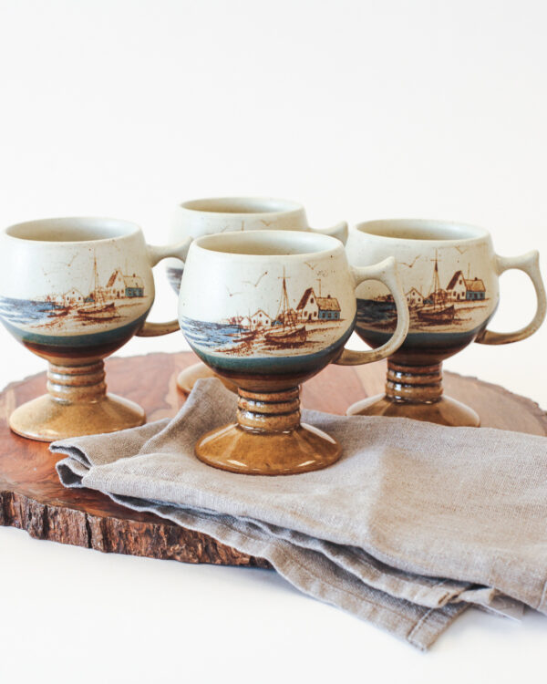 Otagiri Japan Nautical Stoneware Mugs Set of 4