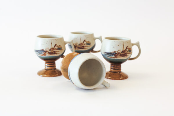 Otagiri Japan Nautical Stoneware Mugs Set of 4