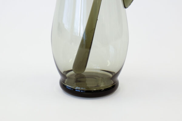 1950's Blenko Handblown Smoked Glass Pitcher with Stir Stick