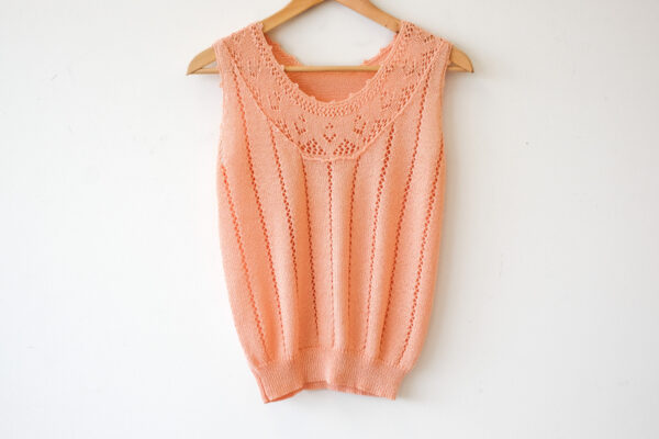 Peach Lacy Knit Vest Top