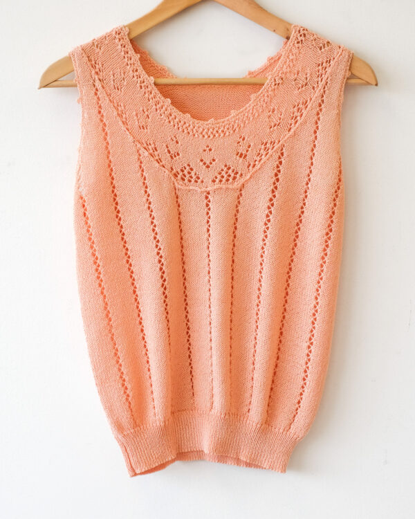 Peach Lacy Knit Vest Top