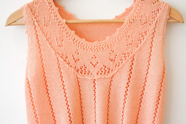 Peach Lacy Knit Vest Top