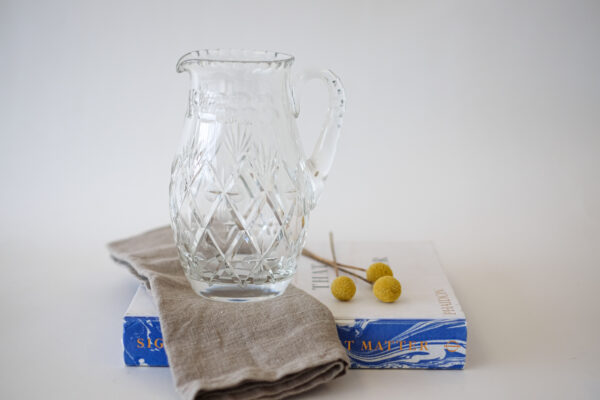 Hex, Fan, and Flower Cut Crystal Pitcher