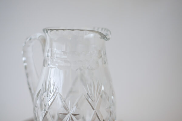 Hex, Fan, and Flower Cut Crystal Pitcher