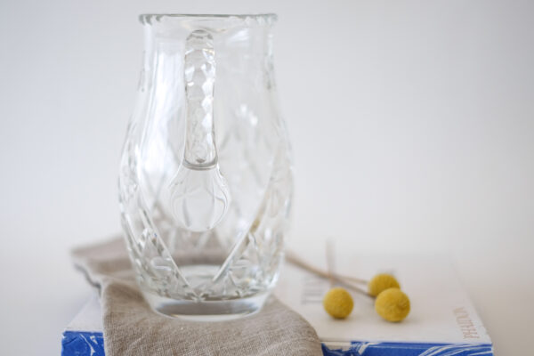 Hex, Fan, and Flower Cut Crystal Pitcher