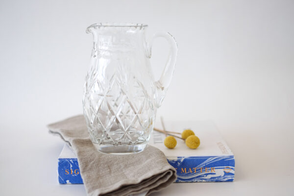 Hex, Fan, and Flower Cut Crystal Pitcher