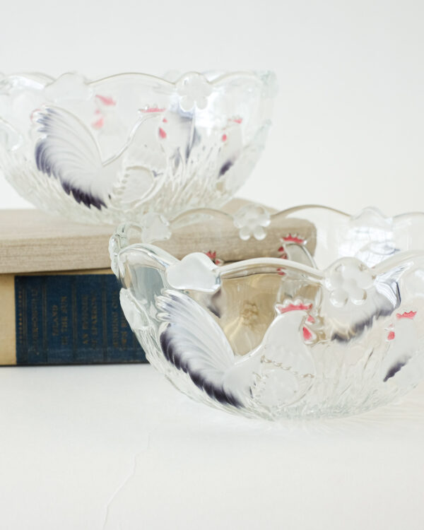 Farm Animals and Flowers Crystal Dish Set