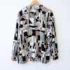 Animal Print Block Blouse with Crinkle Texture