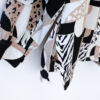 Animal Print Block Blouse with Crinkle Texture