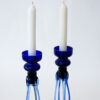 Murano Cobalt Blue Blown Glass Candle Holders