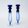 Murano Cobalt Blue Blown Glass Candle Holders