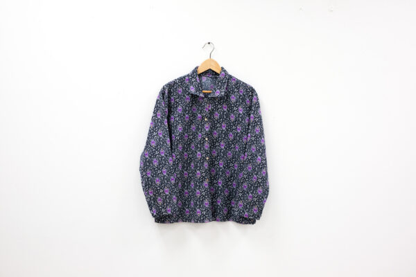 Purple Paisley Pattern Buttoned Shirt