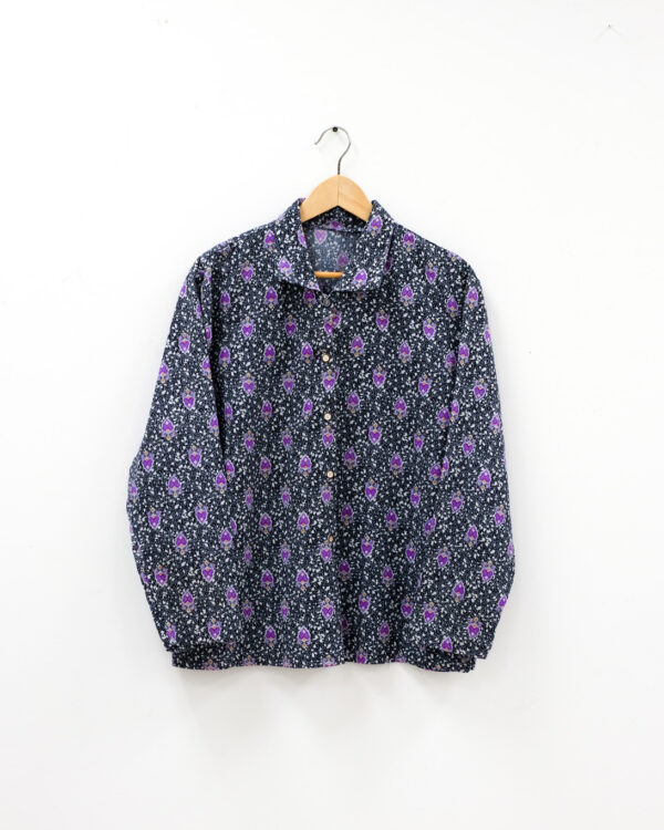 Purple Paisley Pattern Buttoned Shirt