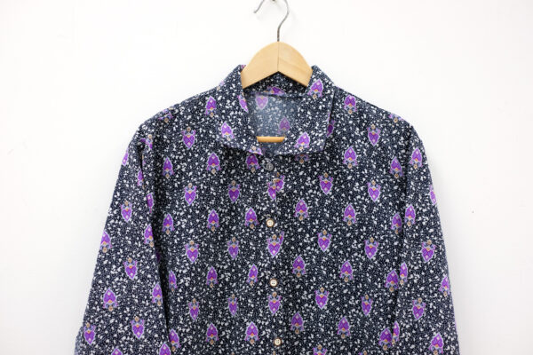 Purple Paisley Pattern Buttoned Shirt