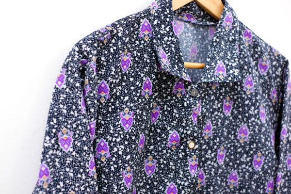 Purple Paisley Pattern Buttoned Shirt