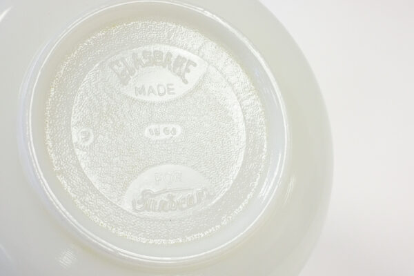 Sunbeam Milk Glass Glasbake Mixing Bowl