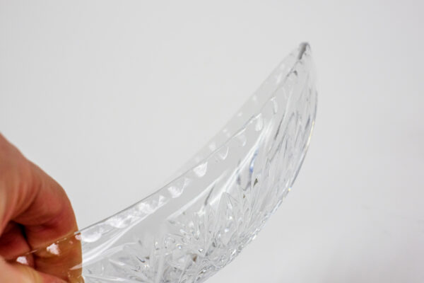 Cut Crystal Star and Hatch Dish with Thumbprint Edge