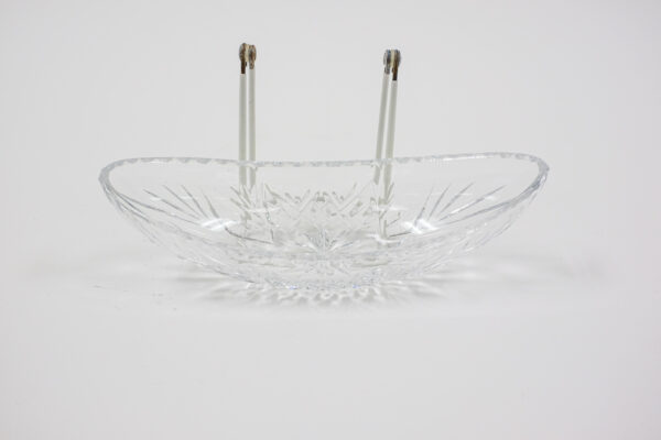 Cut Crystal Star and Hatch Dish with Thumbprint Edge