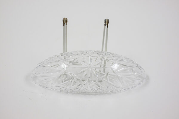 Cut Crystal Star and Hatch Dish with Thumbprint Edge