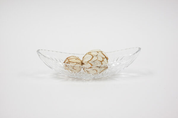 Cut Crystal Star and Hatch Dish with Thumbprint Edge