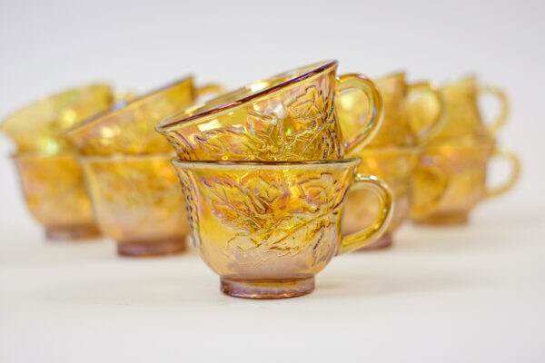 Indiana Glass Fleur Marigold Carnival Punch Set