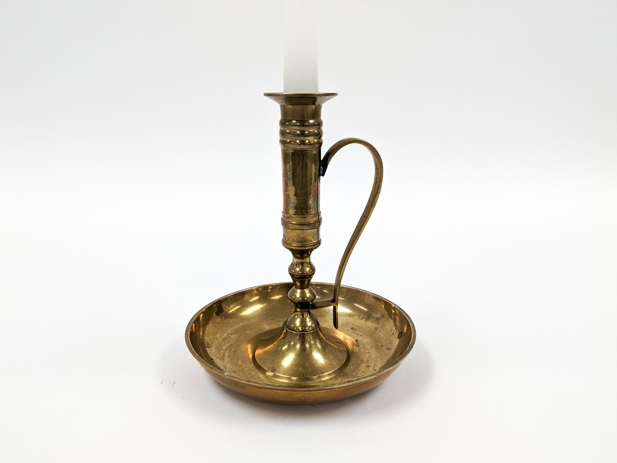 Vintage Large Brass Chamberstick With Removable Pillar Candle Insert -   Canada