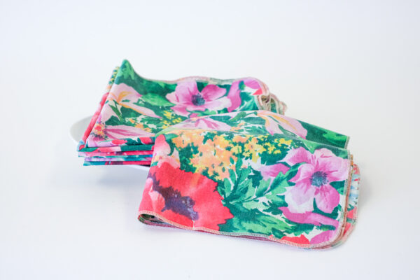 Cotton Floral Print Napkins Set of 12