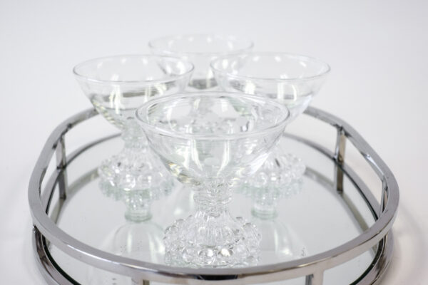 1950's Anchor Hocking Boopie Etched Coupe Glasses, Set of 4