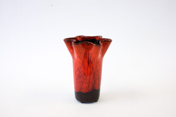 Evangeline Canada Red Glaze Fluted Vase