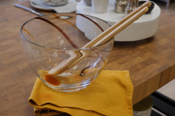 1970's Blenko Glass Amber Swirl Bowl