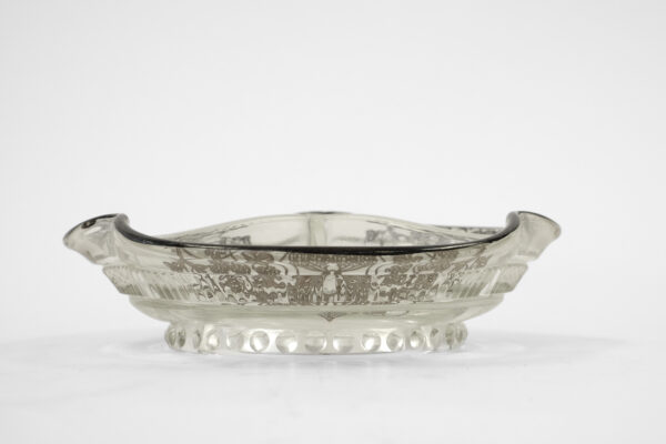 1940s Cambridge Glass Silver Overlay Divided Dish