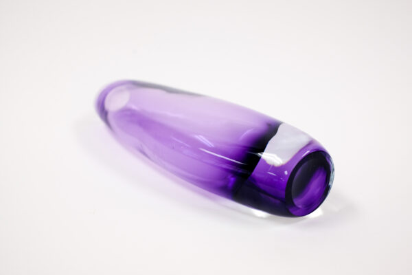 Gunnar Nylund for Strombergshyttan Purple Blown Glass Sommerso Vase