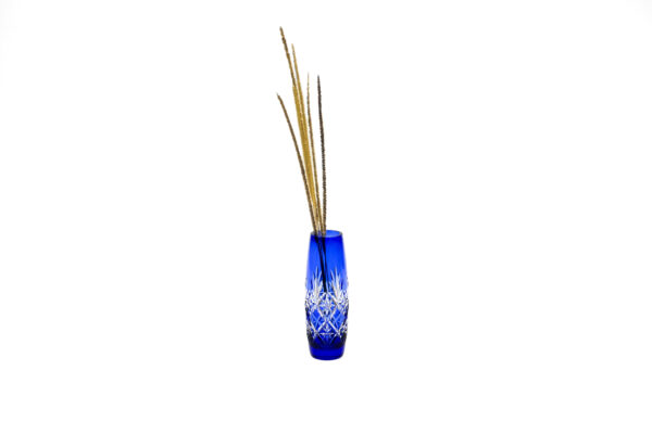 Kagami Crystal Edo Kiriko Star Cut Cobalt Vase