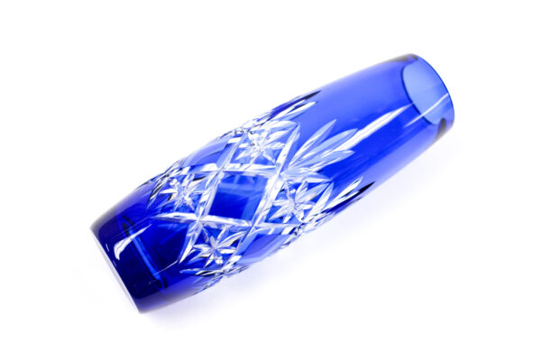 Kagami Crystal Edo Kiriko Star Cut Cobalt Vase