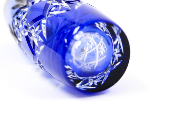 Kagami Crystal Edo Kiriko Star Cut Cobalt Vase