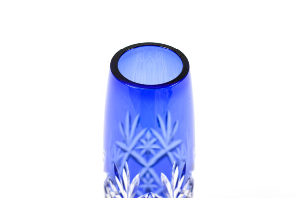 Kagami Crystal Edo Kiriko Star Cut Cobalt Vase