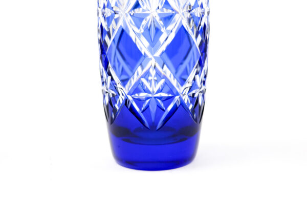 Kagami Crystal Edo Kiriko Star Cut Cobalt Vase