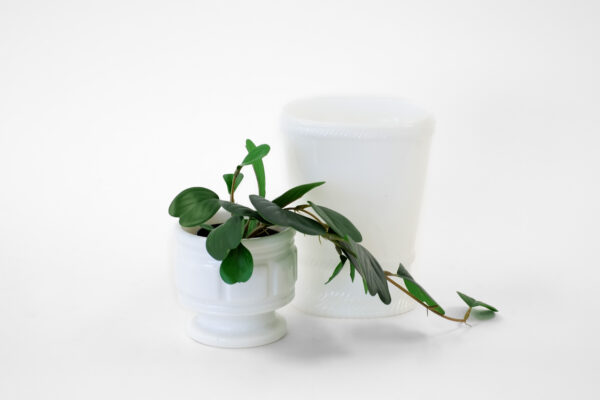 1930's Randall Milk Glass Block Pedestal Planter