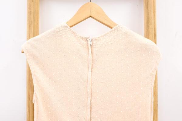 Pink Wool Vest Top with Beading