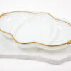 1950's Anchor Hocking Fire King Milk Glass Serving Dish with Gold Beaded Trim