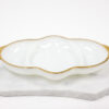 1950's Anchor Hocking Fire King Milk Glass Serving Dish with Gold Beaded Trim