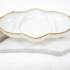 1950's Anchor Hocking Fire King Milk Glass Serving Dish with Gold Beaded Trim