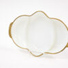 1950's Anchor Hocking Fire King Milk Glass Serving Dish with Gold Beaded Trim